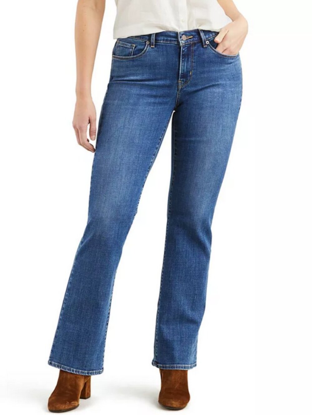 Levi Strauss & Co 515 Bootcut Jeans Women's Blue Medium Wash Stretch Denim 12M - Picture 9 of 15